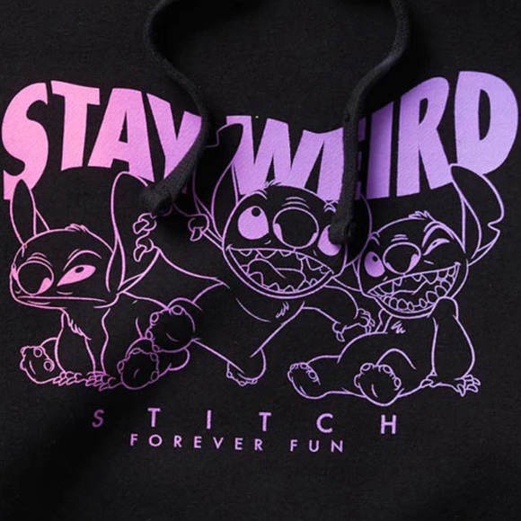 STITCH STAY WEIRD PULLOVER HOODIE MEDIUM SIZE - Picture 4 of 5